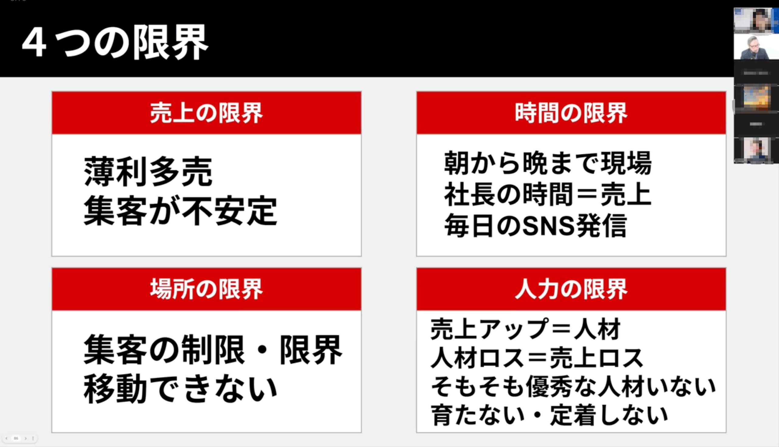 ビジネスの4つの限界